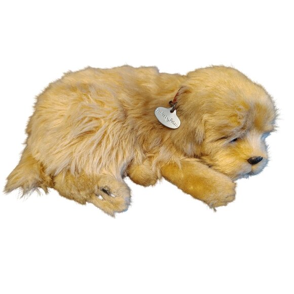 Perfect Petzzz Golden Retriever Dog Puppy Sleeping Breathing Plush Toy WORKS - Picture 1 of 3